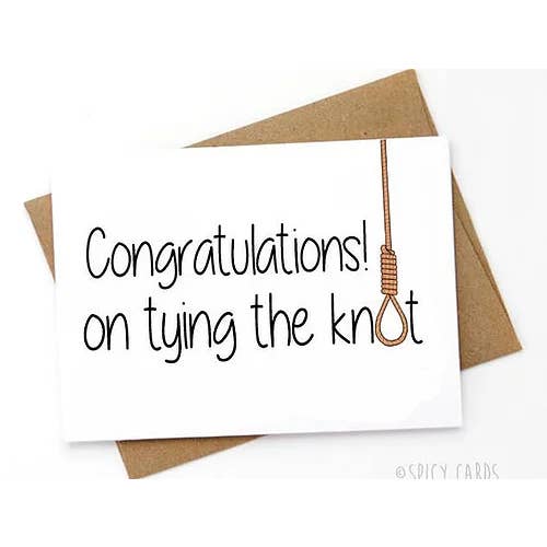 Spicy Cards - Wholesale Wedding Card - Funny Wedding card - Congrats on tying the knot