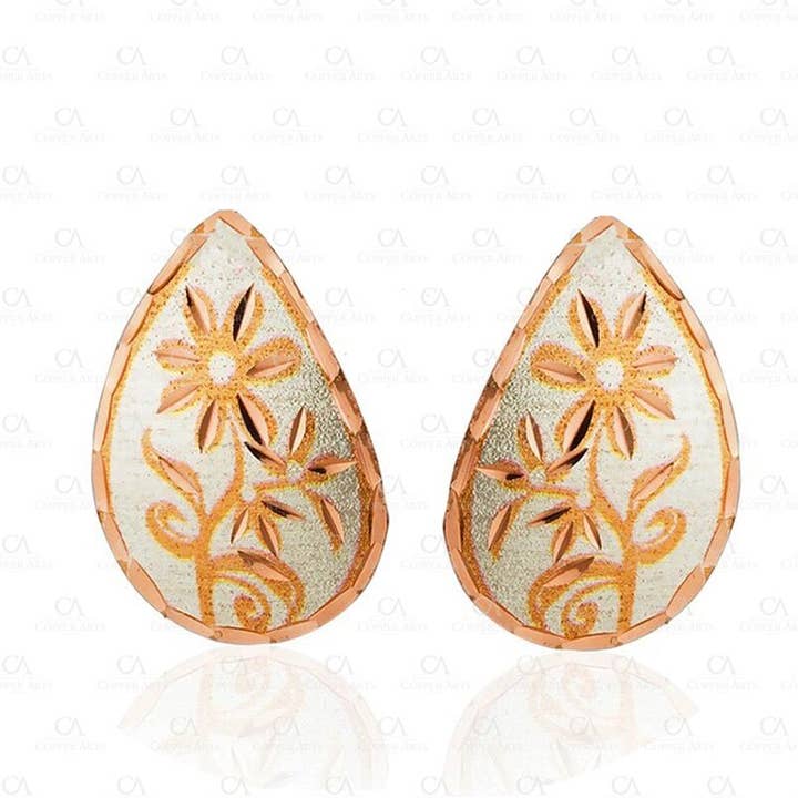 SL 07SP Teardrop Silver Flower Stud Earrings for wholesale by COPPER ARTS INC.