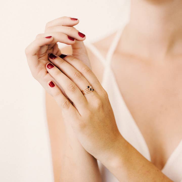 Lab Grown Clear Spike Stacking Ring for wholesale by Favor Jewelry