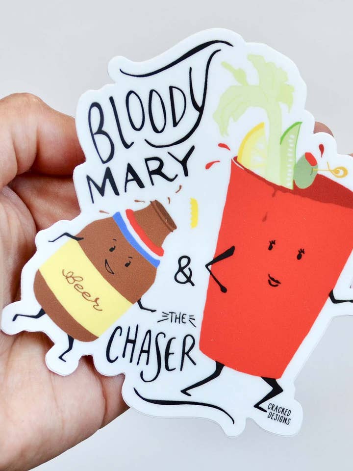 Bloody Mary And Chaser sticker for wholesale by Cracked Designs
