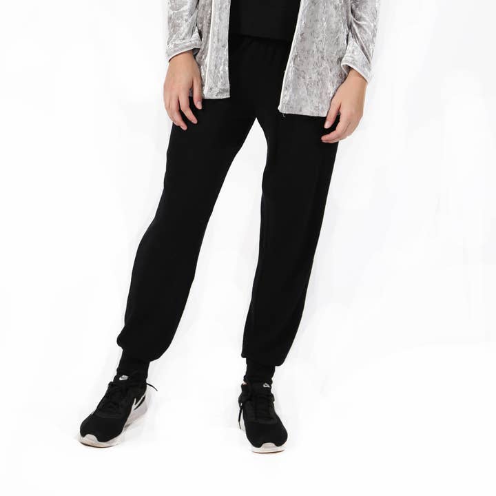 The Comfort Collection - Jogger Pants - BLACK / Plus Size for wholesale by La Cera