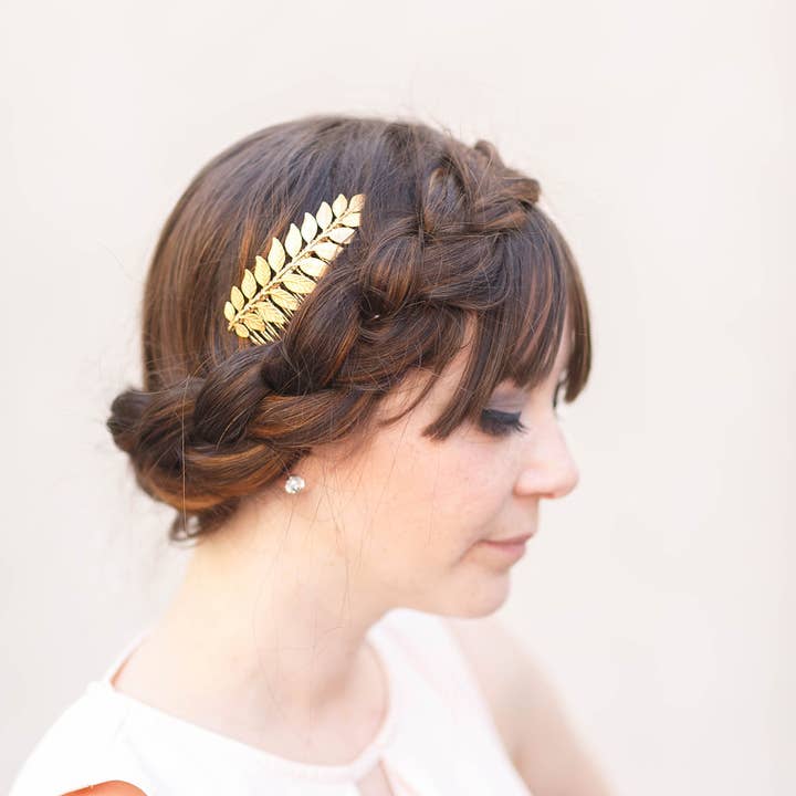 Golden Brass Goddess Comb for wholesale by Acute Designs