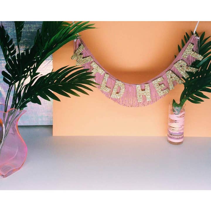 Wild Heart Fringe Banner dorm decor, gifts for teen, artwork for wholesale by FUN CULT