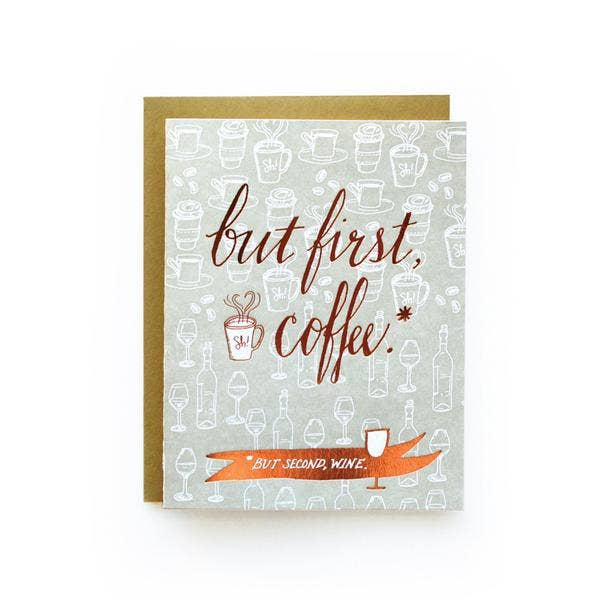 Coffee/Wine | Flood + Foil Cards for wholesale by Wild Ink Press