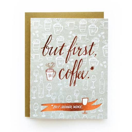 Wild Ink Press - Wholesale Everyday Greeting Card - Coffee/Wine | Flood + Foil Cards