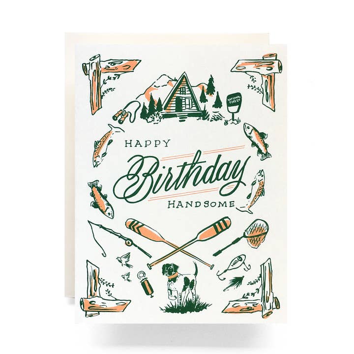 Outdoorsman Birthday Greeting Card for wholesale by Antiquaria
