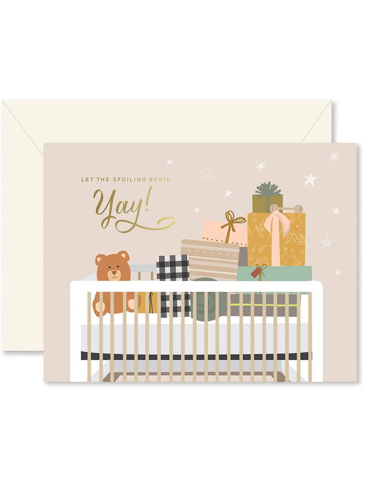 Spoiling Baby Greeting Card for wholesale by Ginger P. Designs