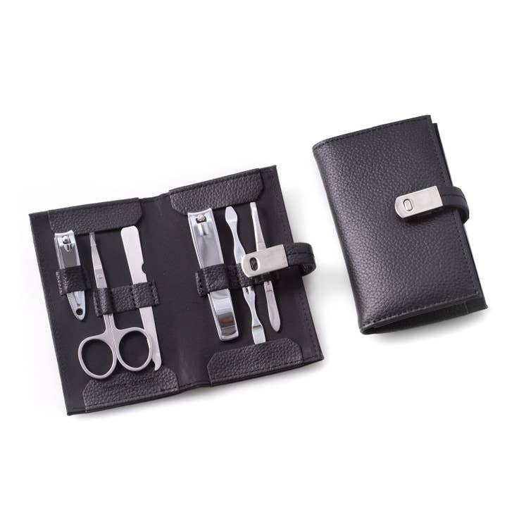 BeyBerk International - Wholesale Nailcare set - Black Leather Case Manicure Set