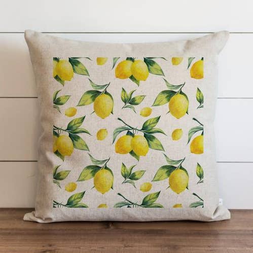 Taie d'oreiller papier peint citron pour la vente par Porter Lane Home