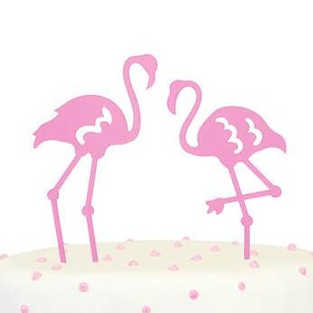 Flamingo taarttopper (Pink Frost) voor wholesale door Alexis Mattox Design