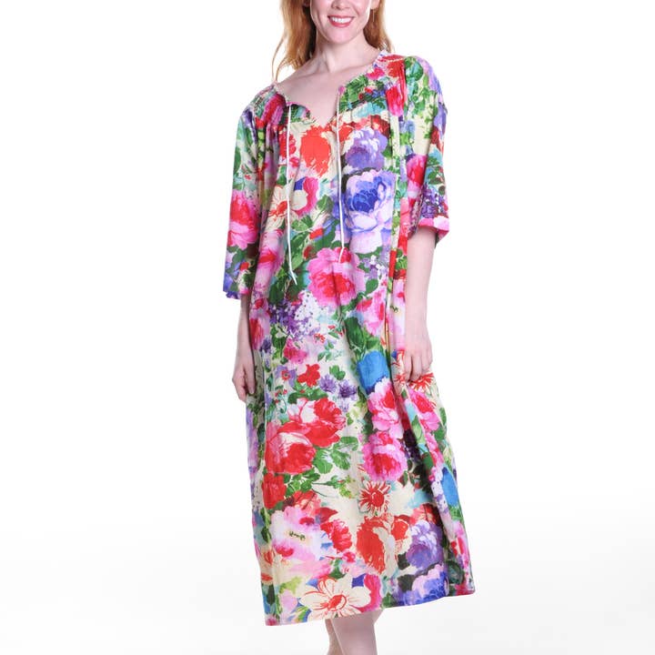 Vestido floral vibrante, multicolor para venta al por mayor de La Cera