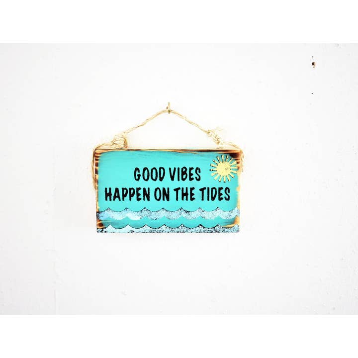 Mahalo Market - Wholesale Sign - Good Vibes Sign l Beach Sign l Surf Decor