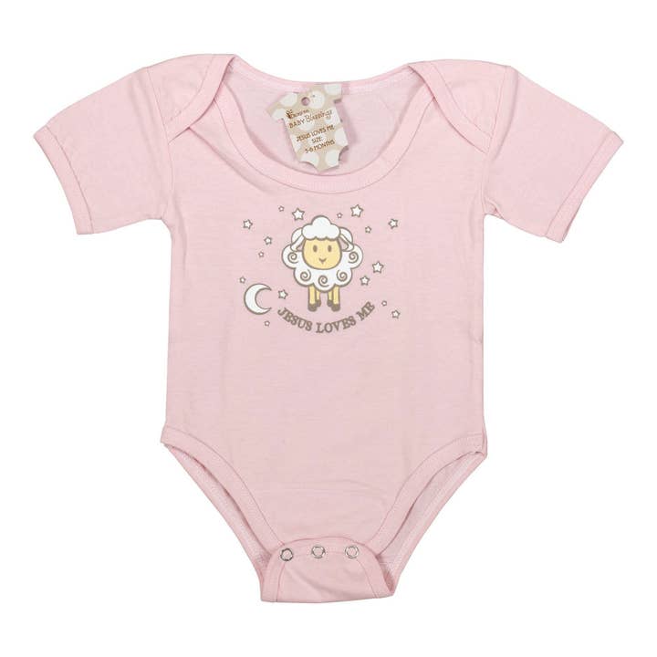 Baby Shirt 3-6Mo Pnk Jesus Love Me Cotn for wholesale by Dicksons