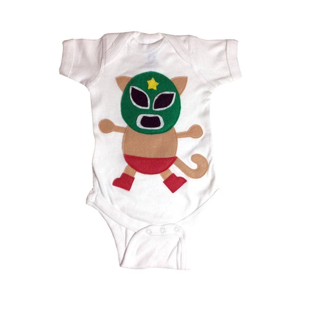 mi cielo - Wholesale Bodysuit (Non-Footed) - Baby - Kitty Luchador Mexican Wrestler Cat - Baby Onesie0