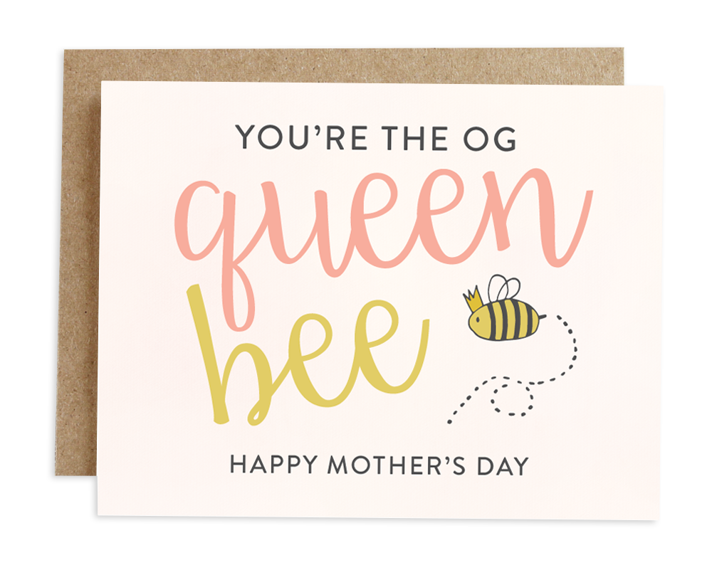 Rhubarb Paper Co. - Wholesale Mother's Day Card - Queen Bee Mother's Day Card0