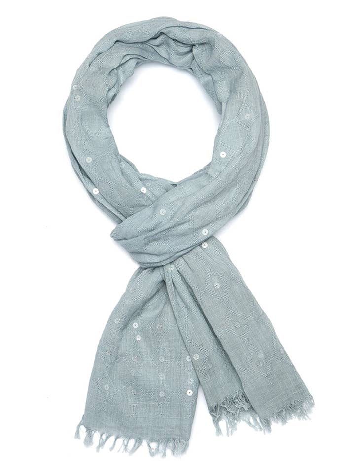 Caged Sequins Grey Women's Scarf for wholesale by Indigo Handloom