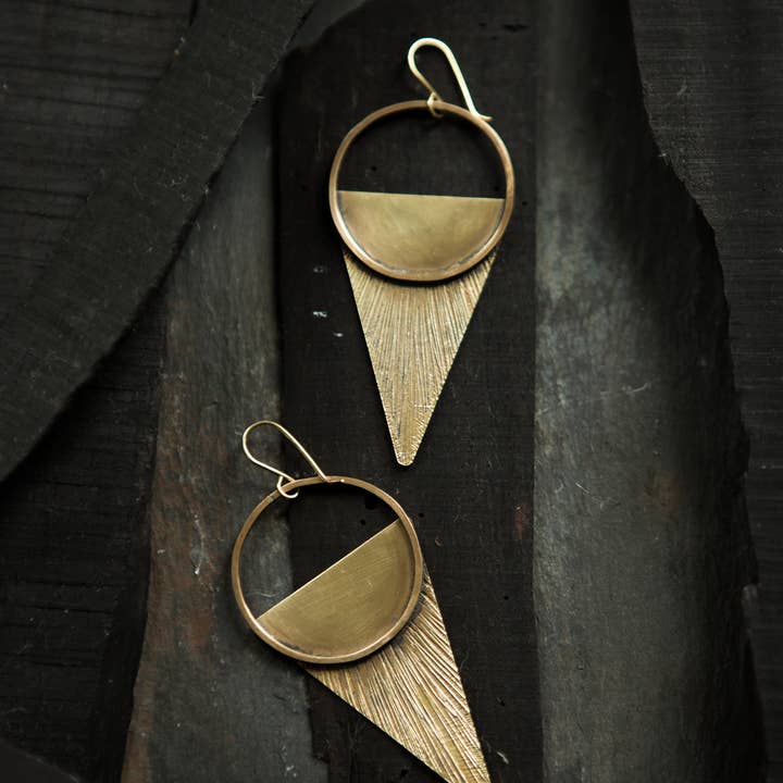 Etched Sunset Earrings for wholesale by Tiny Anvil
