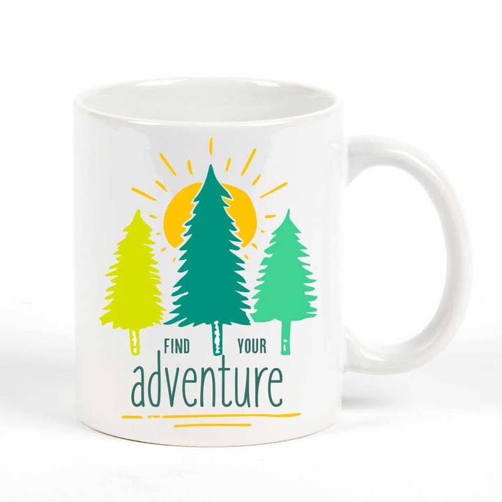Tazza «Trova la tua avventura» per la vendita all'ingrosso da parte di Potluck Press