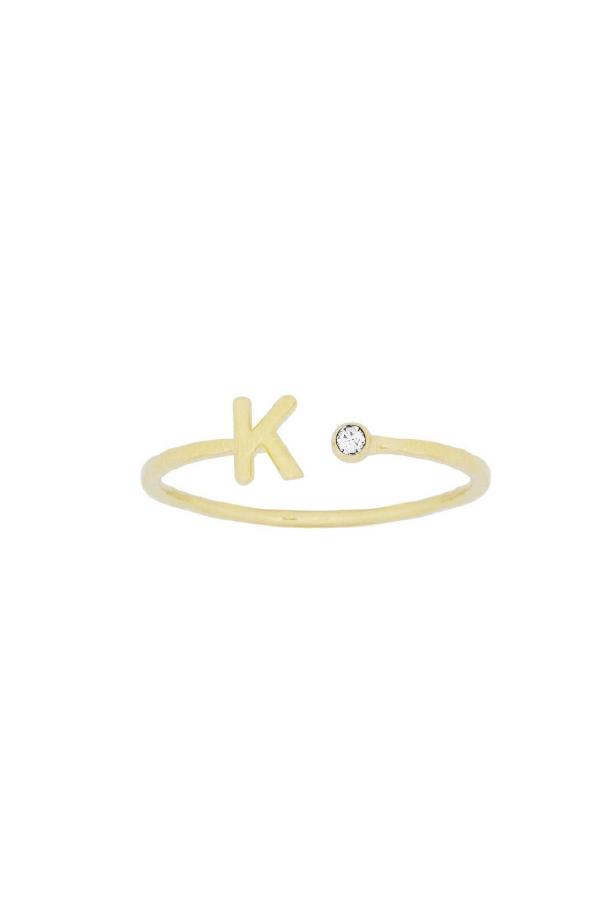 Katie Dean - Wholesale Band/Stacked Ring - 18K Gold Plated, Size 7 Initial Ring4