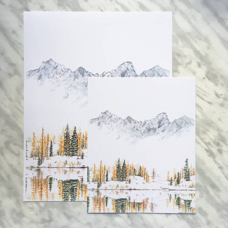 Katelyn Morse Art - Wholesale Art Print - Winter Mountains Art Print 11X141