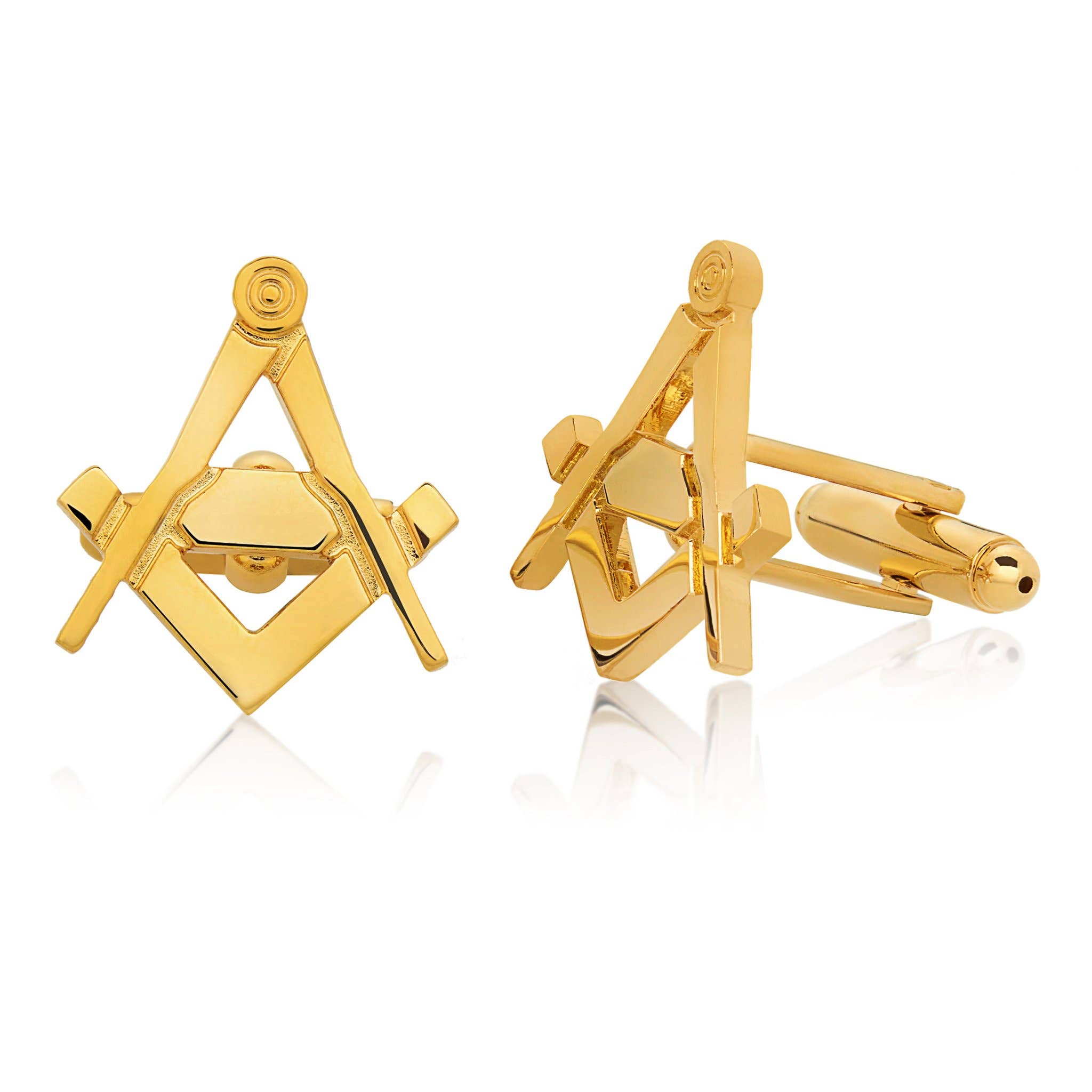 West Coast Jewelry - Wholesale Cufflinks - Men's Gold Tone Masonic Cufflinks0
