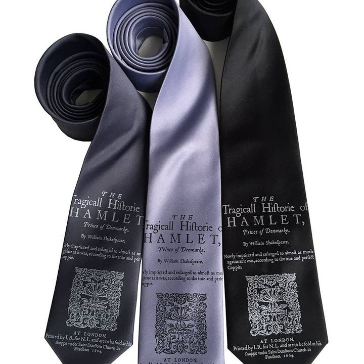 Cyberoptix Tie Lab - Wholesale Necktie - Men's - Hamlet Necktie, Shakespeare Print Tie