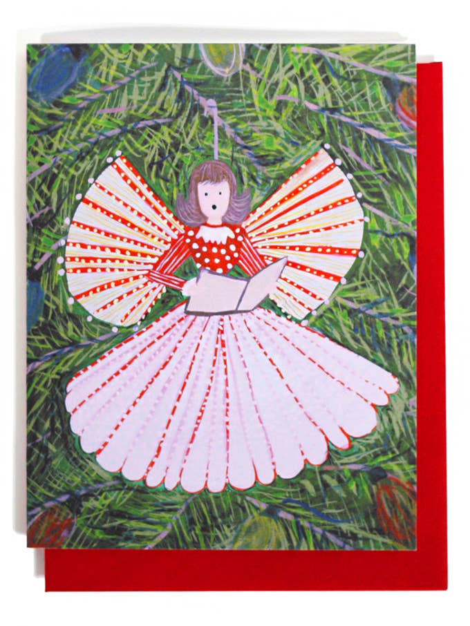 Angel Singing Holiday Greeting Card for wholesale by Thimblepress