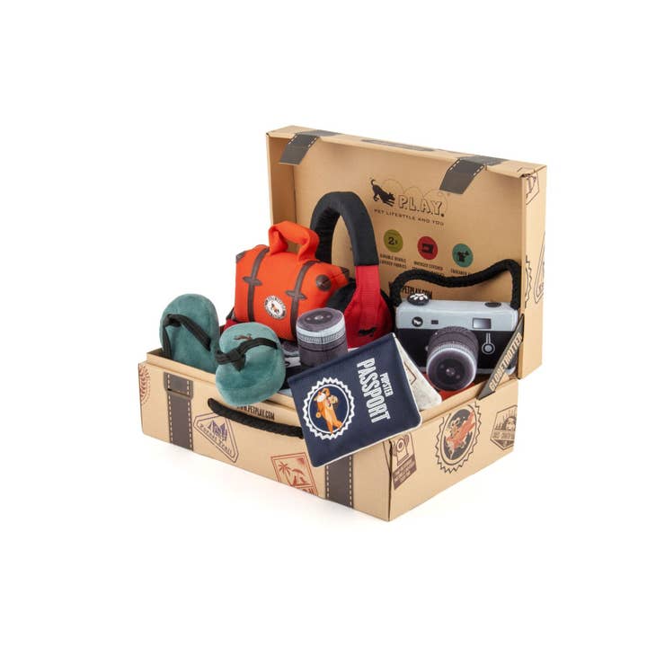 P.L.A.Y. Pet Lifestyle and You - Wholesale Pet Toy Set - Dog - Globetrotter Toy Set (15 pc with Display Box)2