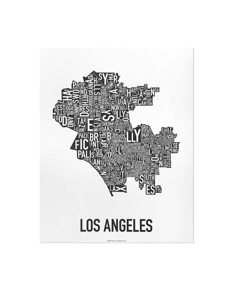 Ork Posters - Wholesale Poster - 11" x 14" Los Angeles Neighborhood Map Poster0
