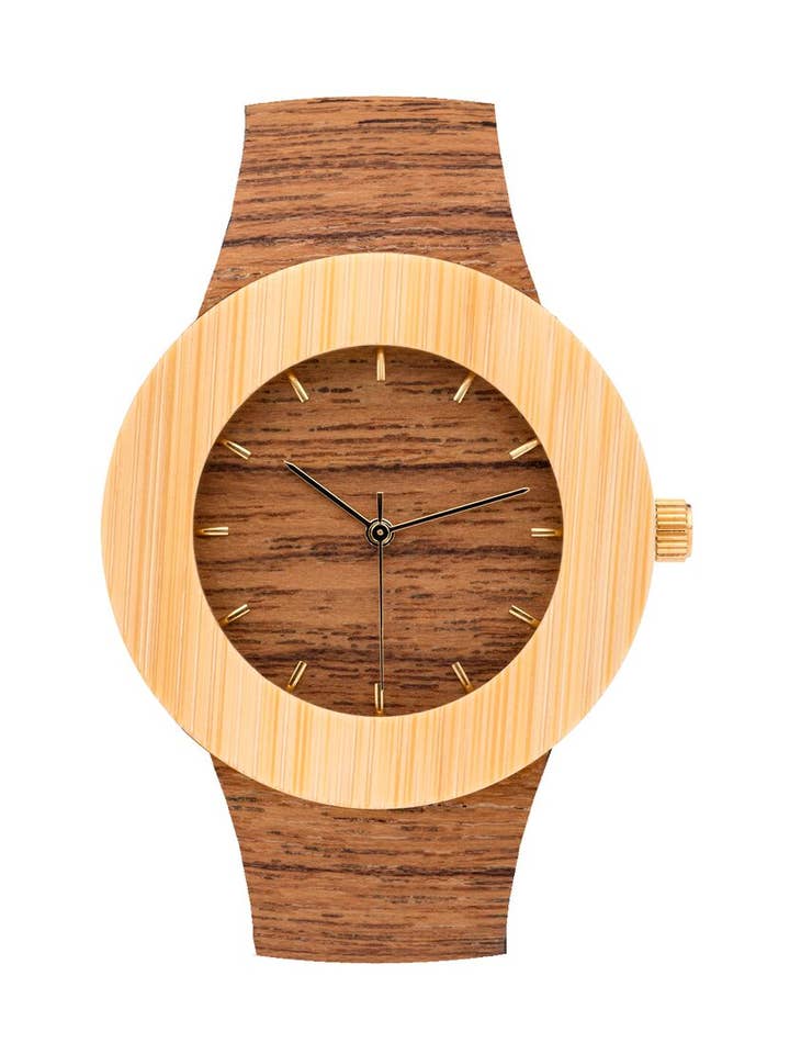 Teak & Bamboo (Hour Markings) for wholesale by Analog Watch Co.