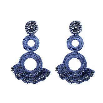 Brincos deslumbrantes azul escuro por atacado de NARA HANDMADE JEWELRY