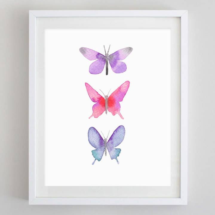 Butterflies Watercolor Print for wholesale by Carly Rae Studio