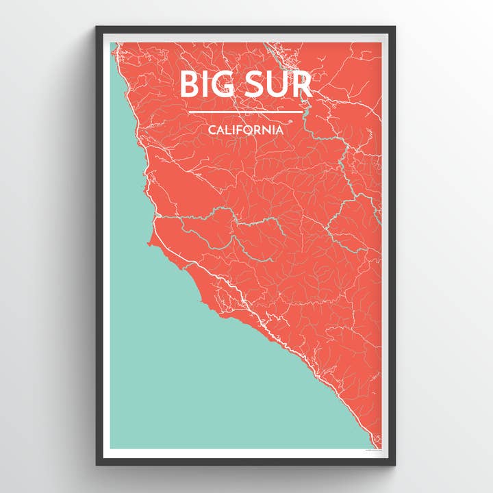 Big Sur Map for wholesale by Point Two Design Group