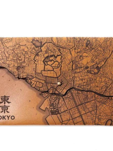 Tokyo Map Clutch for wholesale by Tactile Craftworks