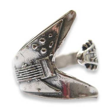 Flying V Guitar Ring for wholesale by Moon Raven Designs