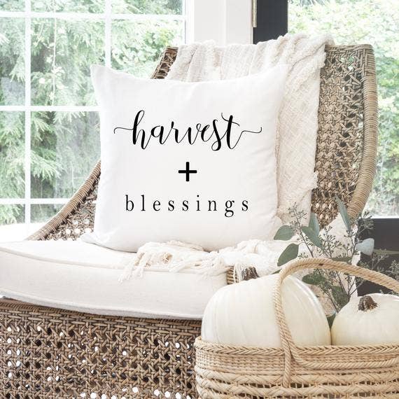 Porter Lane Home - Wholesale Throw Pillow Cover - Harvest And Blessings Pillow Cover