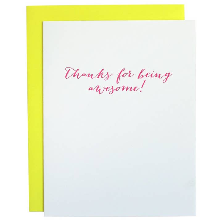 Thanks for Being Awesome - Thank You - Letterpress Card and other Purchase wholesale employee appreciation cards. Free returns & net 60 terms on Faire trending on Faire.