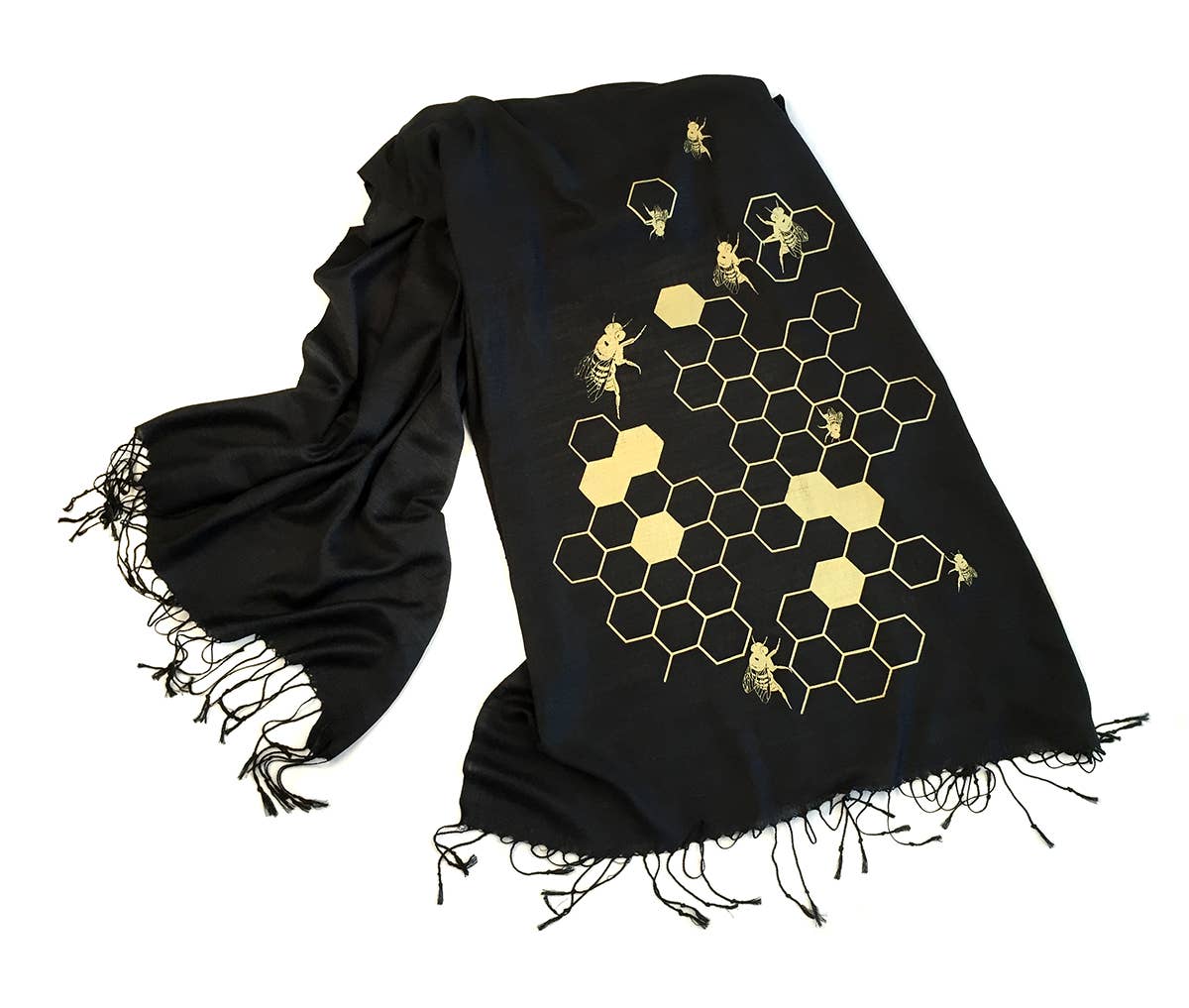 Cyberoptix Tie Lab – wholesale Scarf – Women's – Honey Bee Scarf. "Oh Honey!" Pashmina0