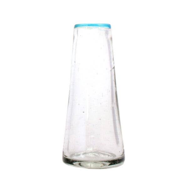 Aqua Rim Small Conical Vase | Bud Vase | Handblown for wholesale by Sobremesa