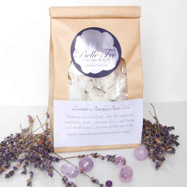Lavender Amethyst Bath Salts for wholesale by Belle Fee NYC