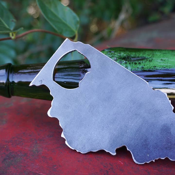 Illinois State Bottle Opener made with Recycled Raw Steel for wholesale by BE Creations & Designs, Inc.