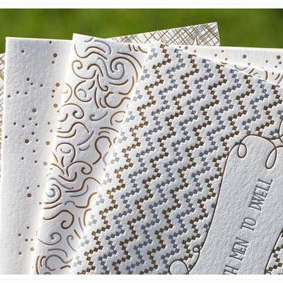 Wild Ink Press – Großhandel Weihnachtskarte – Silber & Gold: Linien | Weihnachtskarten | 8er Box