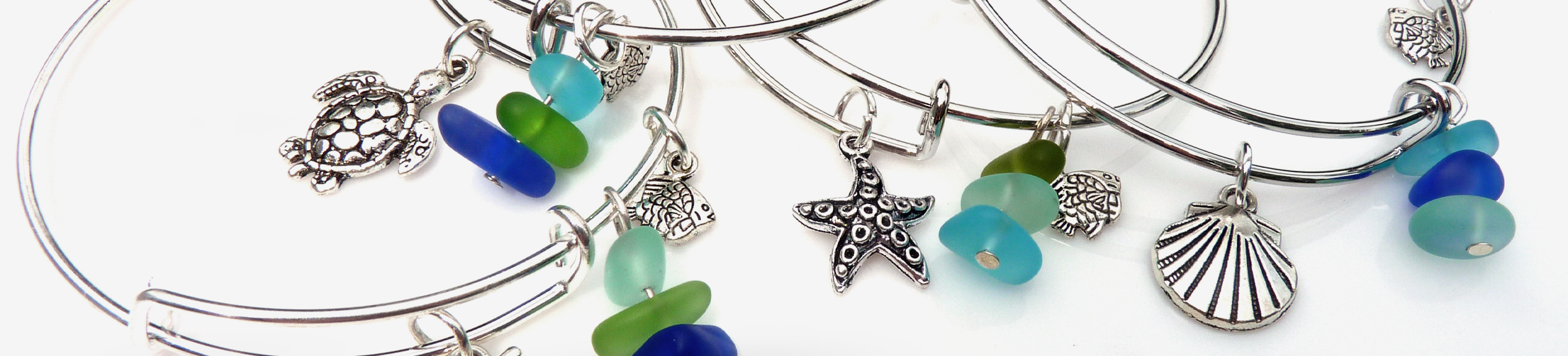 Coastlines Multicolored Glass Fish Bones Necklace Snazzy /& co