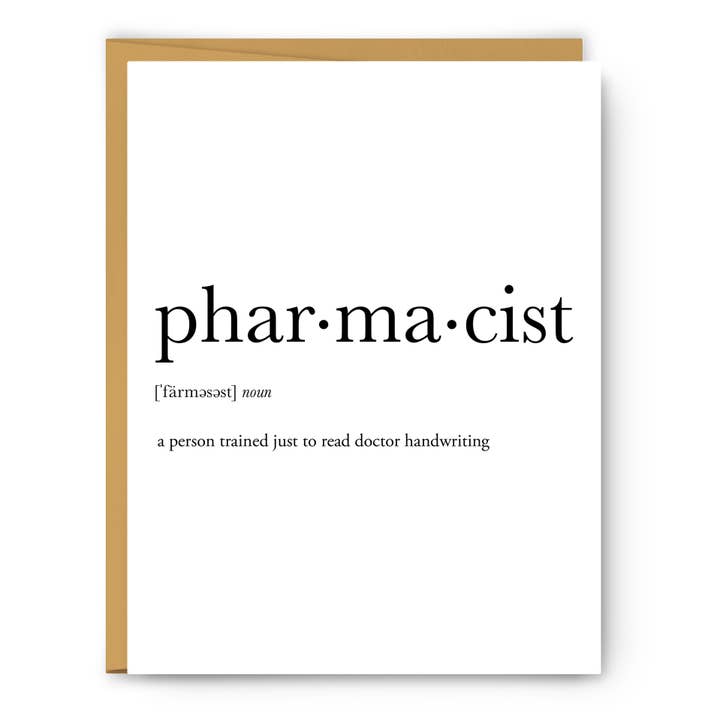 Pharmacist Definition - Everyday Card for wholesale by Footnotes
