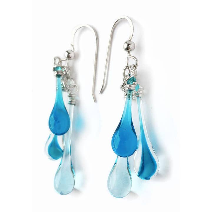 Sundrop Jewelry - Wholesale Dangle Earrings - Trio Colorful Glass Teardrop Earrings5