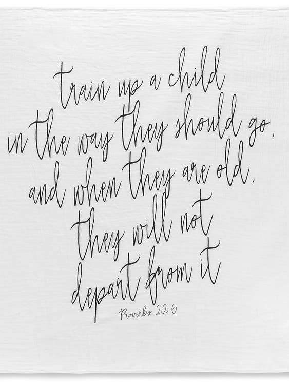 Coperta per fasce biologiche, colore: Proverbi 22:6 per la vendita all'ingrosso da parte di Modern Burlap