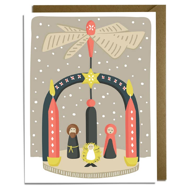 Christmas Candle Pyramid Card for wholesale by Kat French Design