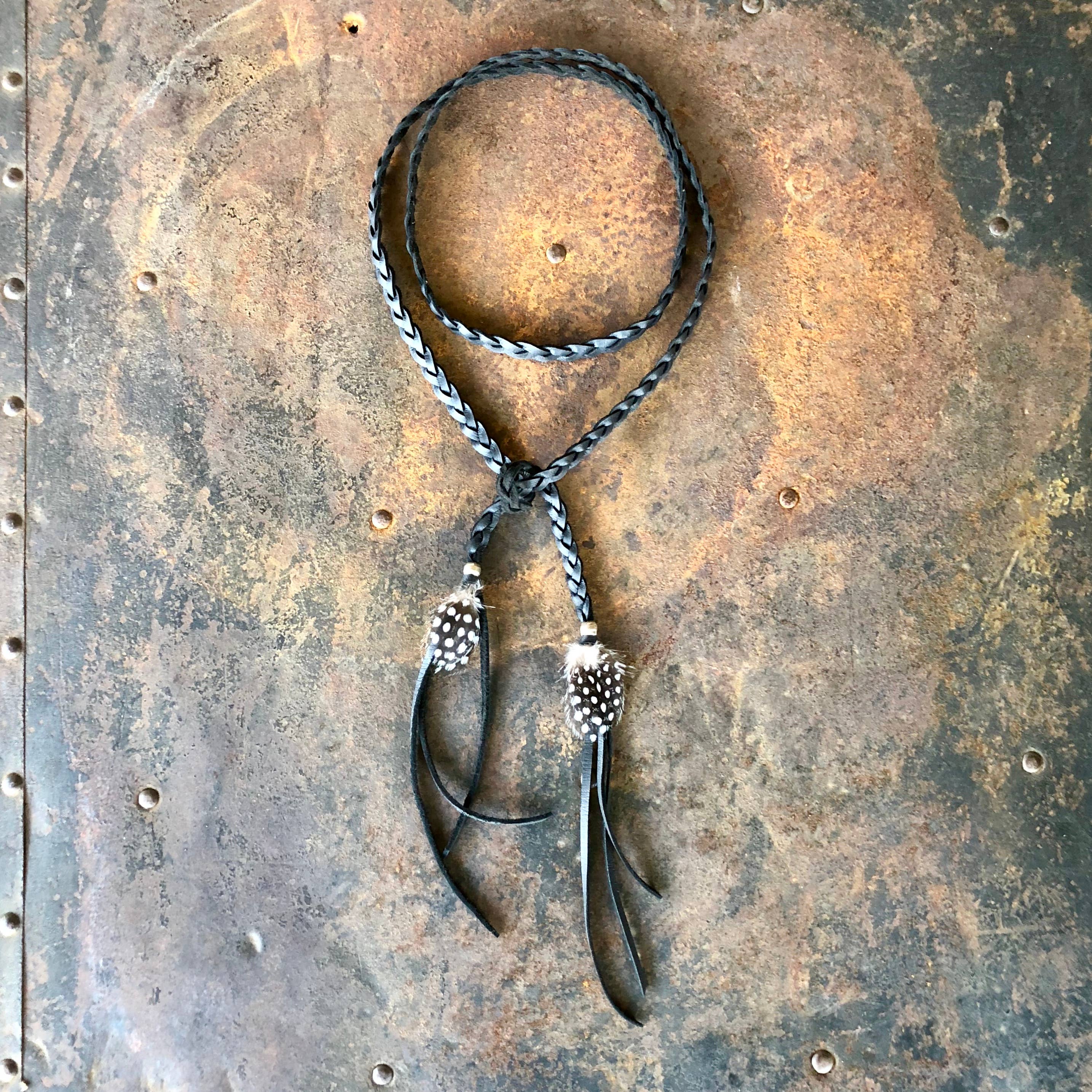 Black Leather Wrap Accessory - Black, Bracelet/Lariat/Hatband for wholesale on Faire4