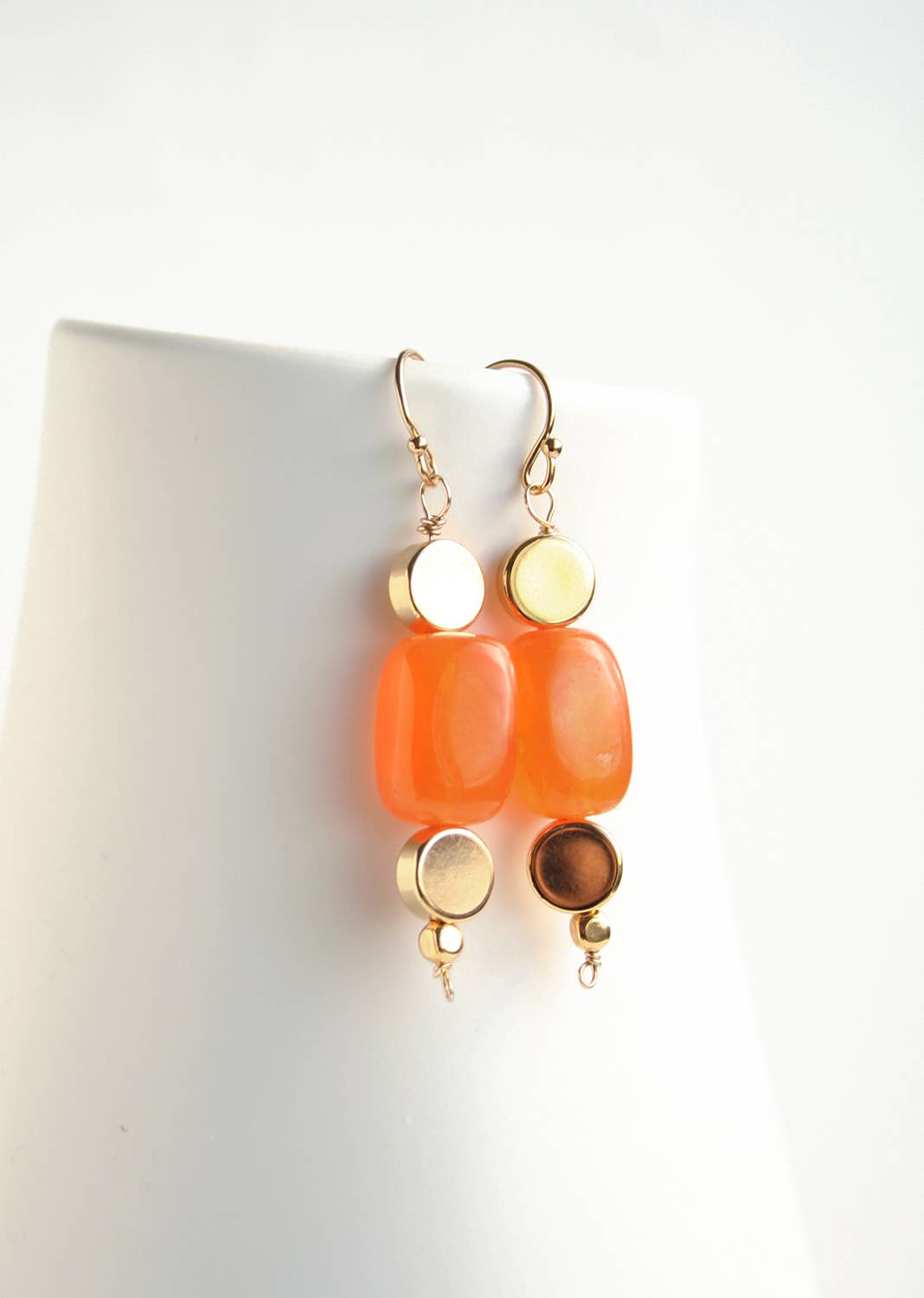 Laura Stark Designs - Wholesale Dangle Earrings - Orange Chalcedony Earrings | Colorful Earrings1