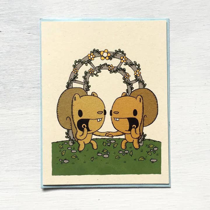 Squirrel Wedding Card for wholesale by everyday balloons print shop